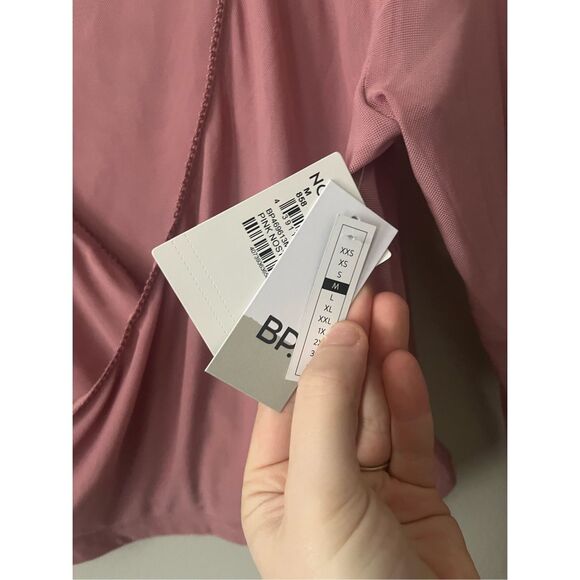 BP from Nordstrom Medium Cropped Long Sleeve Sheer Faux Wrap Blouse NEW - Picture 4 of 6